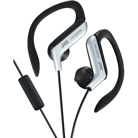 JVC In-Ear Sports Headphones with Microphone and Remote (Silver) HAEBR80S